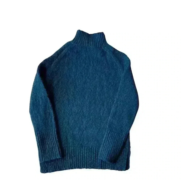 New Vince Women's Mock Neck Wool Blend Sweater Green - Picture 5 of 10